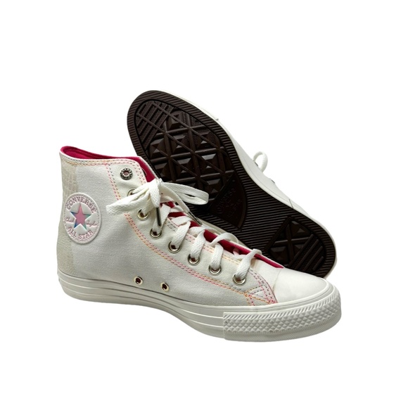 Converse Chuck Taylor High Sneakers Casual Skate Shoe Women Egret Canvas A06865C - Picture 8 of 10